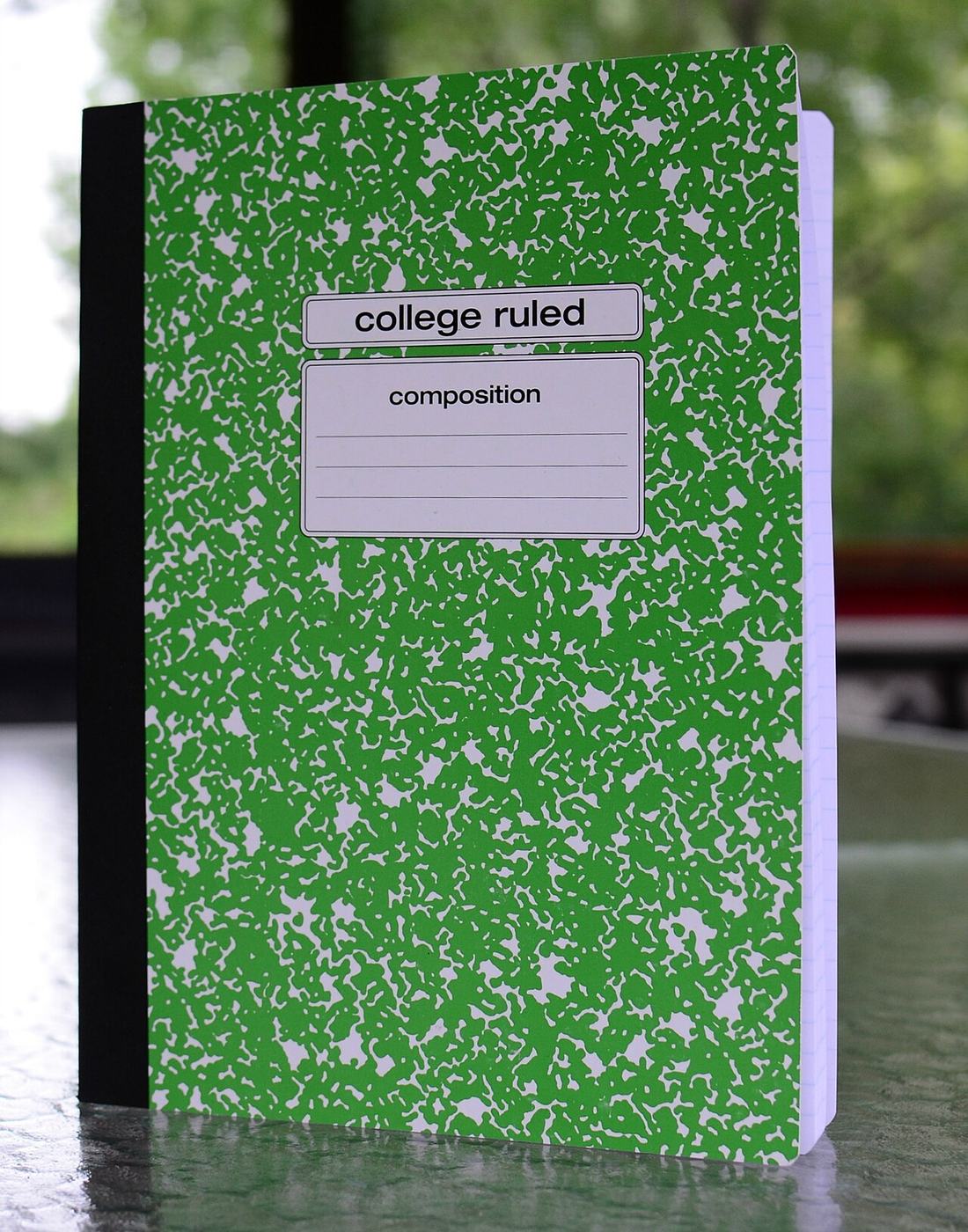 Green composition notebook