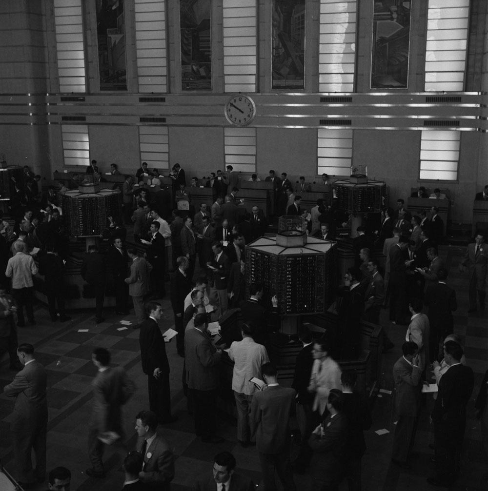 Historic stock exchange trading floor