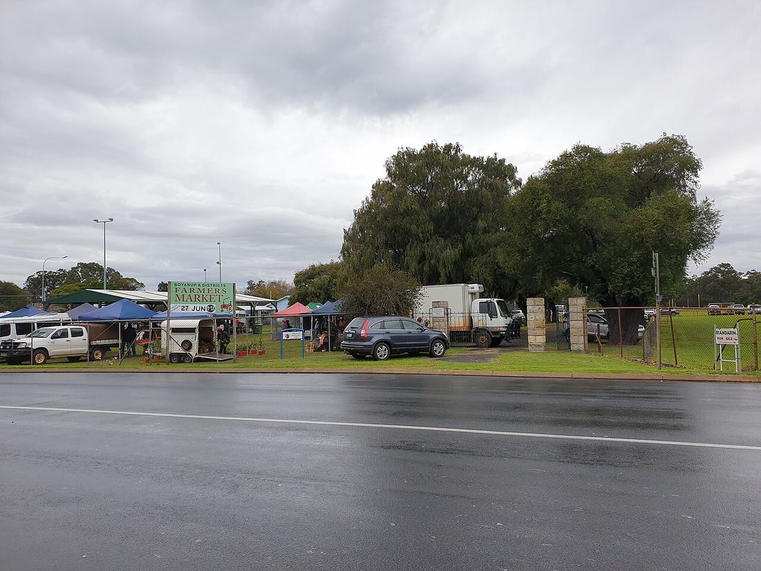 Farmers market stalls